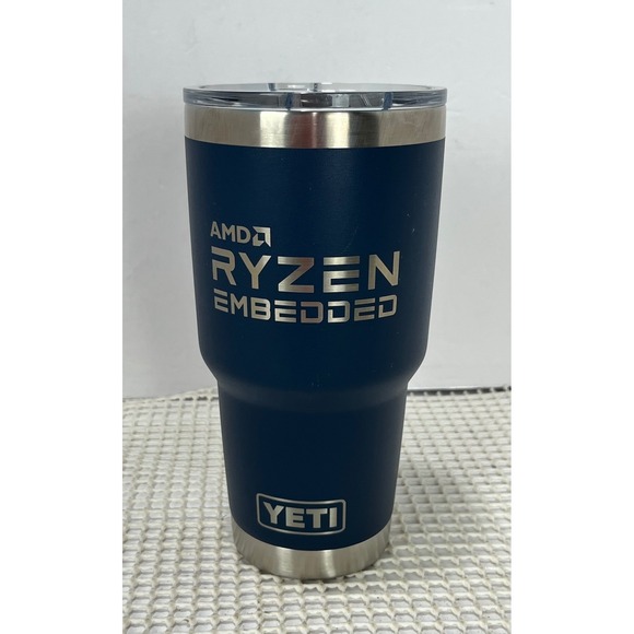 Yeti Rambler 30oz Blue Stainless Cup Coffee LOGO w/ Mag Slide NEW defect - Picture 1 of 9